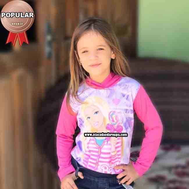 Blusa com Capuz Infantil Feminina P/M/G 6 a 10 anos