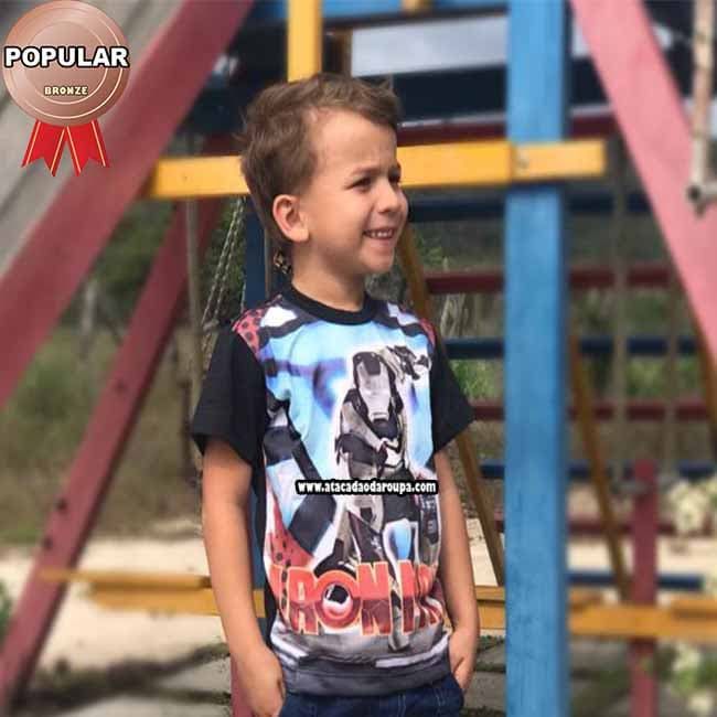 Camisa Estampada Infantil Viscolycra P  5 a 6 Anos