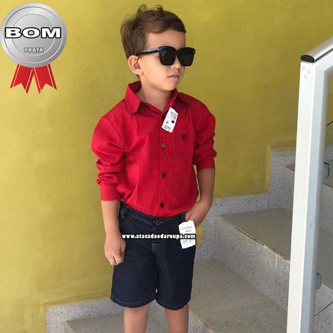 Camisa Social Infantil Manga Longa