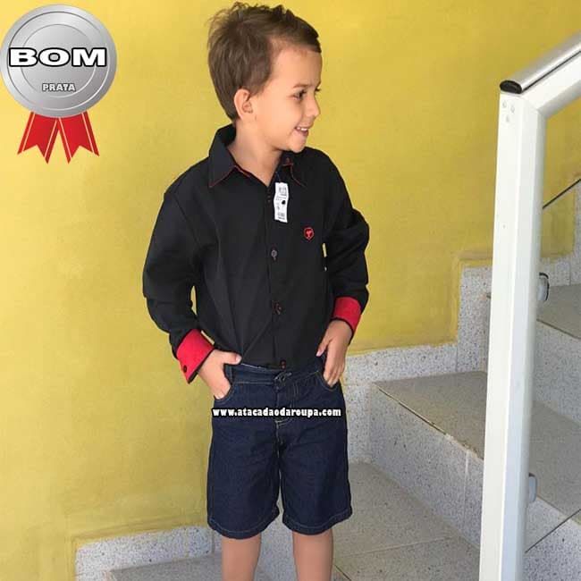 Camisa Social Infantil Manga Longa