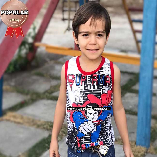 Camisa Regata Infantil Masculina Silkada 1a 3 Anos
