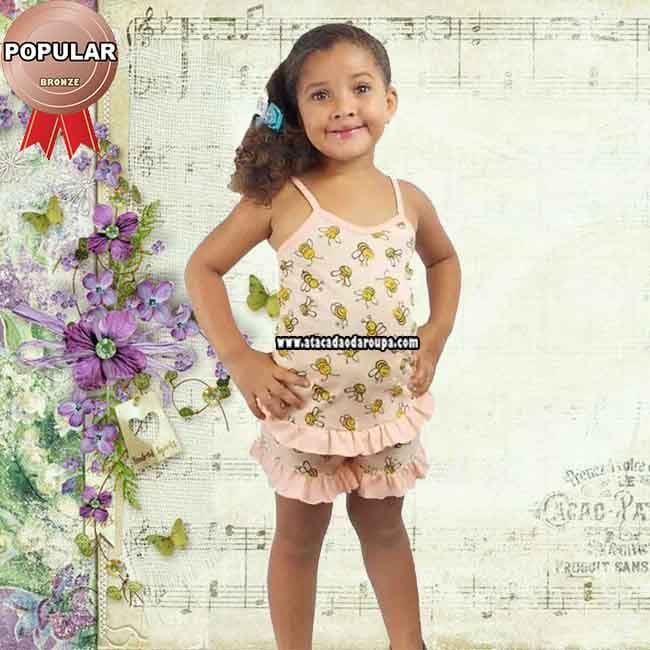 Short Doll Infantil em Algodão 3 a 5 anos Short Doll Infantil em Algodão 3 a 5 anos