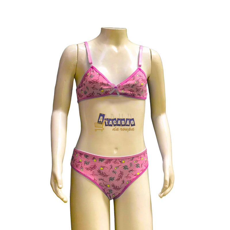 Lingerie Infantil Sem Bojo Cotton 6 a 10 Anos