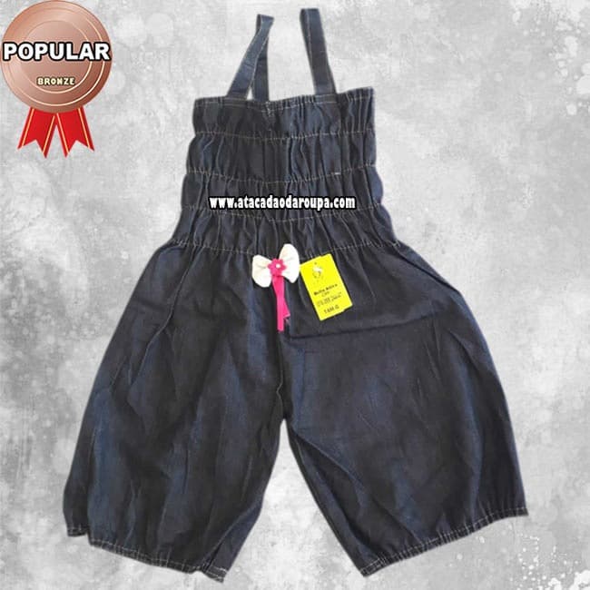 Macacão Infantil Em Jeans 3 a 4 anos