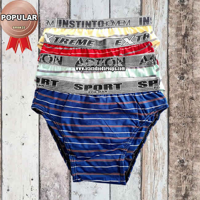 Cueca Juvenil Listrada 8 a 12 anos