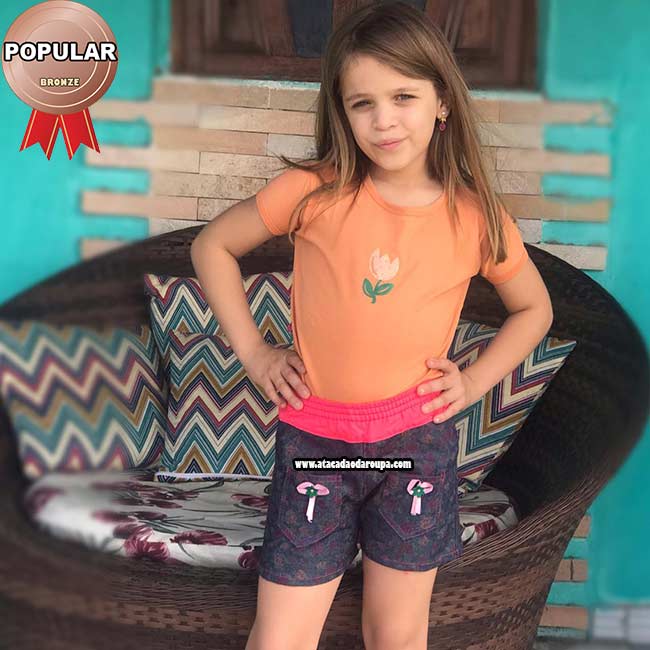 Shortinho Jeans Michelle Vários Modelos 1 a 3 anos