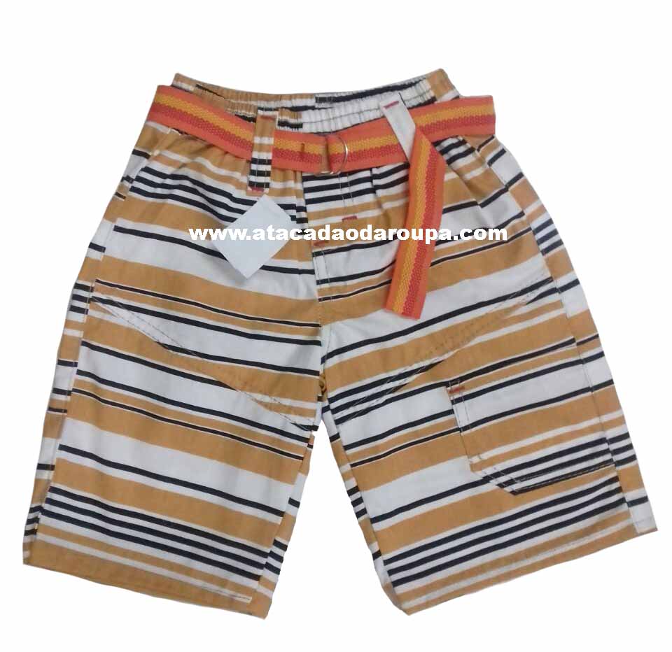 Bermuda Brim Infantil Listrada