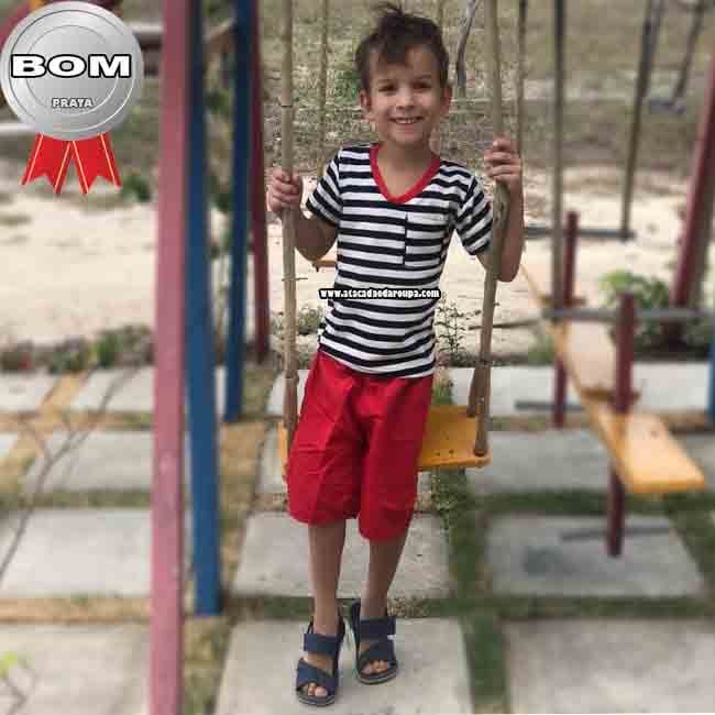 Conjunto Listrado Infantil P/M/G 3 a 6 anos 