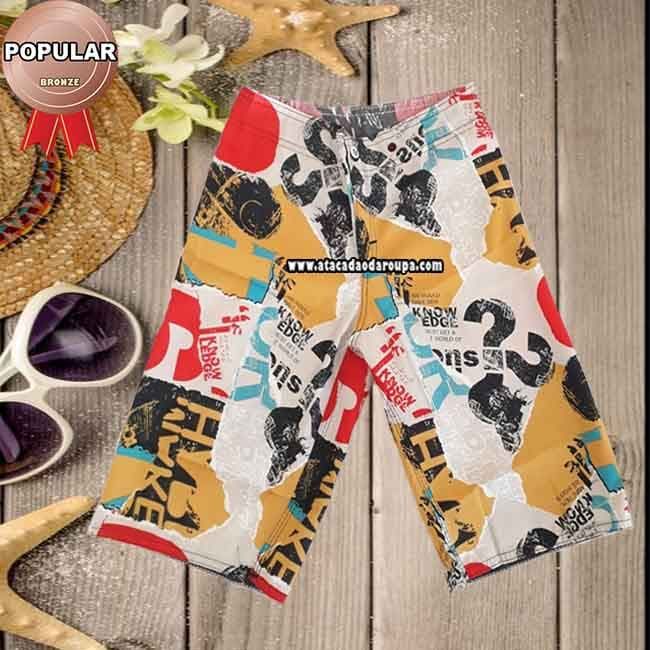Bermudas de Tactel Infanto Juvenil