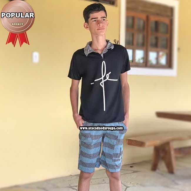 Bermuda Brim Juvenil cós elástico 9 a 11anos