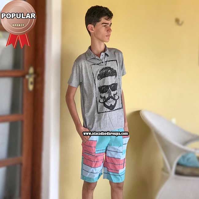 Bermuda Brim Juvenil cós elástico 9 a 11anos