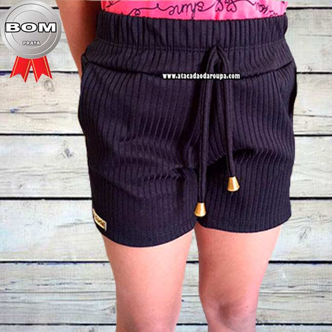 Short Infantil Malha Canelada 