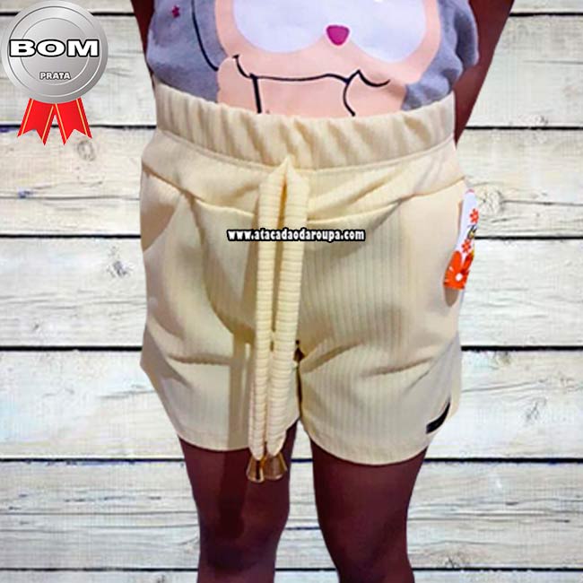 Short Infantil Malha Canelada 