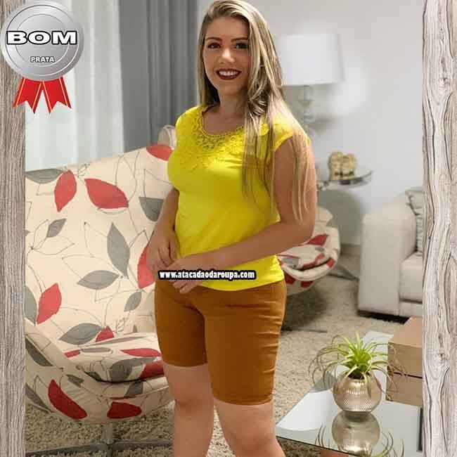 Bermuda Intermediaria feminina Colorida C/ lycra  36 ao 44