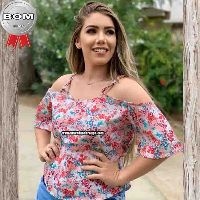 Blusa com Manga em Tricoline M Blusa com Manga em Tricoline M