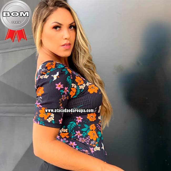 Blusas Estampadas Malha Canelada G Blusas Estampadas Malha Canelada G