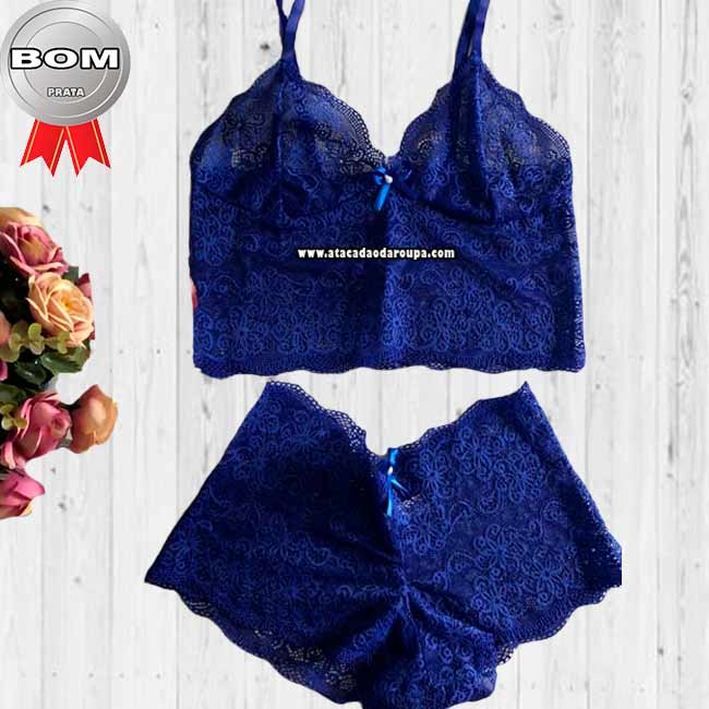 Lingerie Shortinho de Renda Sem Bojo