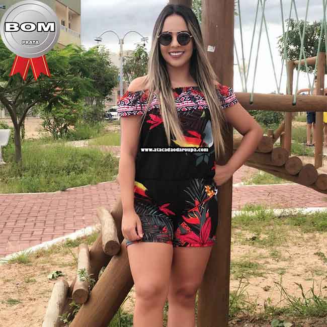 Macaquitos em Crepe Estampado