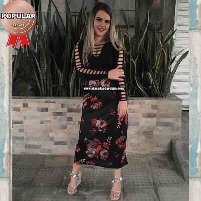 Saia Longa em Helanca Estampas Variadas G