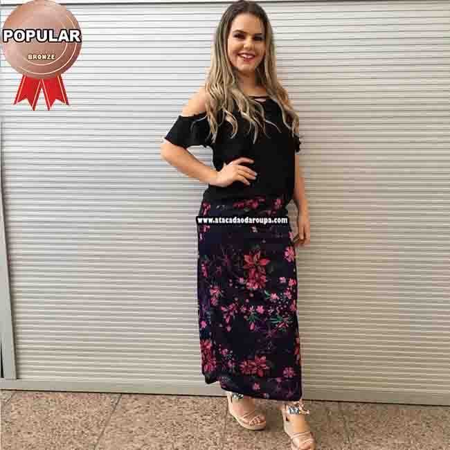Saia Longa em Helanca Estampas Variadas G