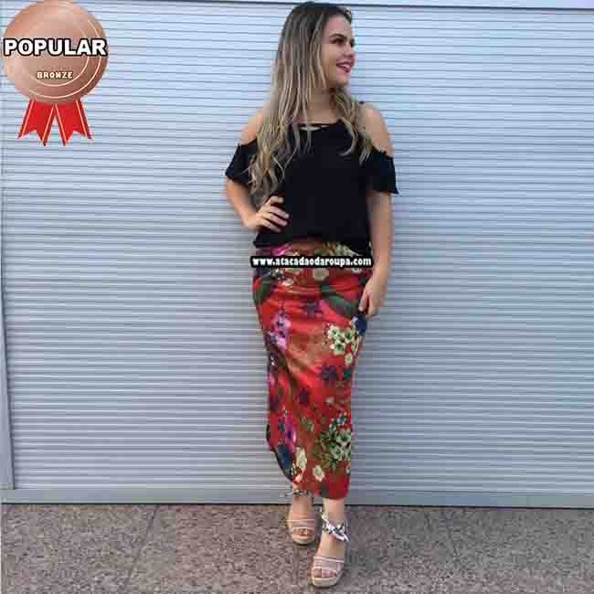 Saia Longa em Helanca Estampas Variadas G
