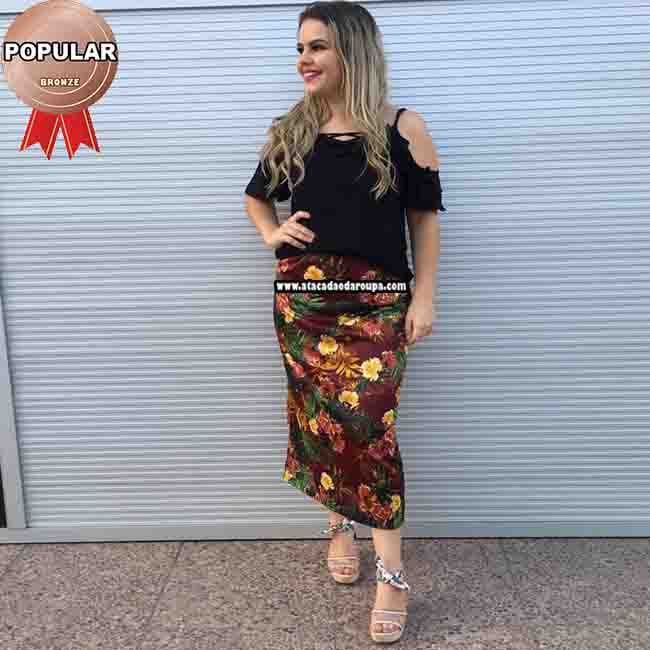 Saia Longa em Helanca Estampas Variadas G