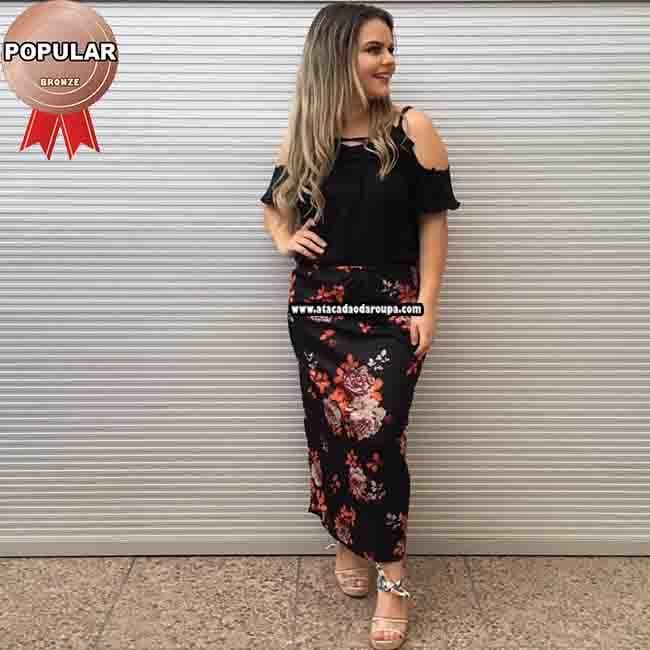 Saia Longa em Helanca Estampas Variadas G