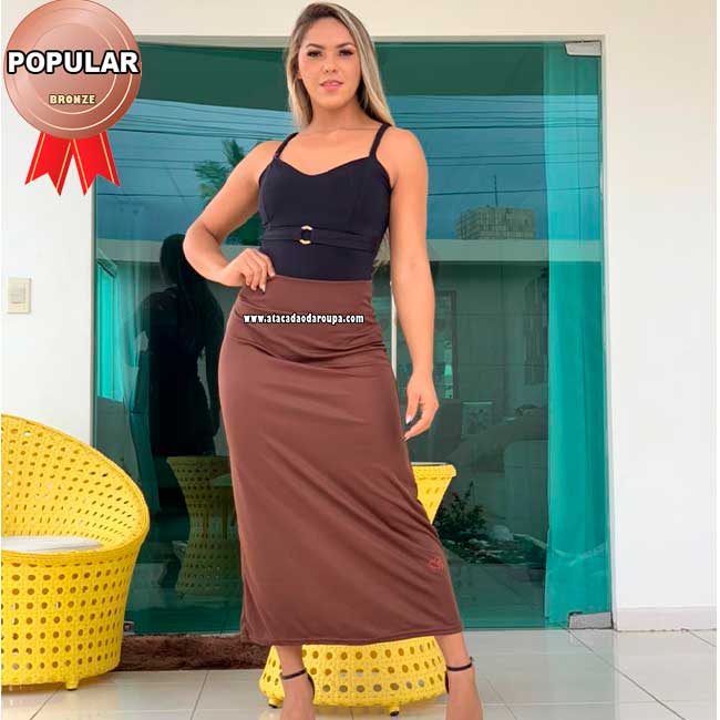 Saia Longa Lisa com Strass M
