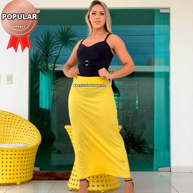 Saia Longa Lisa com Strass M