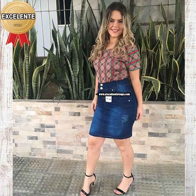 Saia Jeans Evangélica C/ Lycra 38 ao 46
