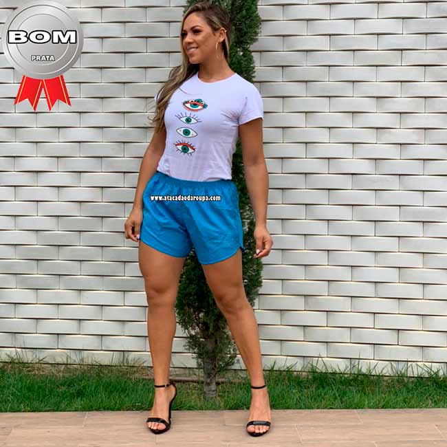 Short Tactel Feminino Adulto Liso