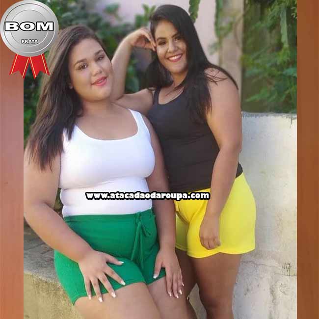Short Malha Canelada Plus Size