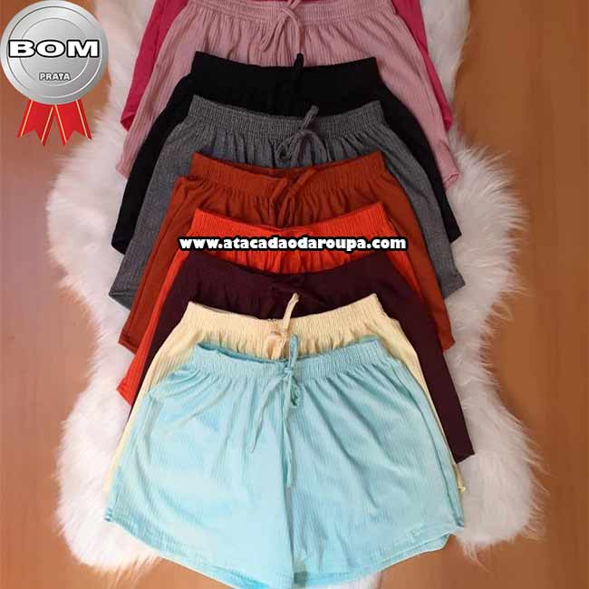 Short Malha Canelada Plus Size