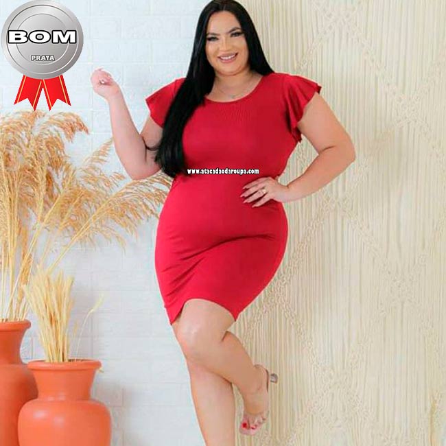 Vestidos Malha Canelada Plus Size GG