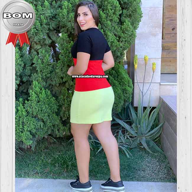 Vestido Bicolor Fio Torcido