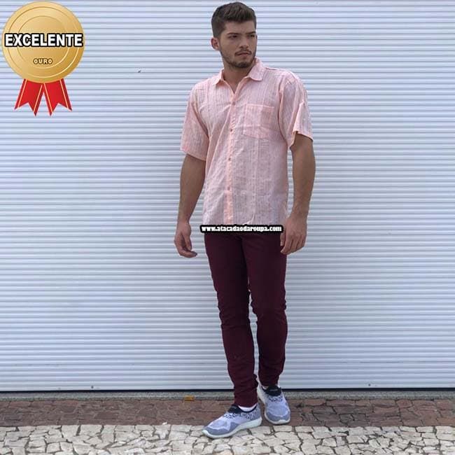 Calça Brim Masculina Colorida Tradicional