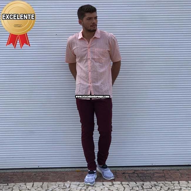 Calça Brim Masculina Colorida Tradicional