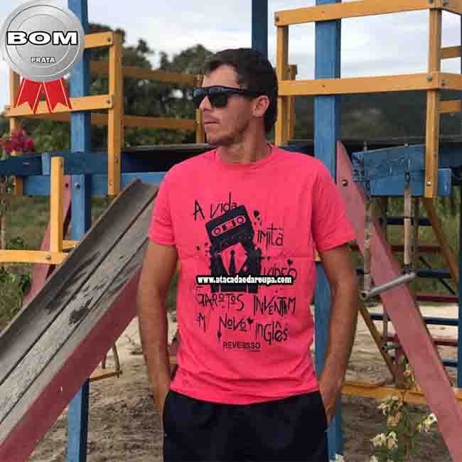 Camisa Masculina Gola Careca 100% algodão