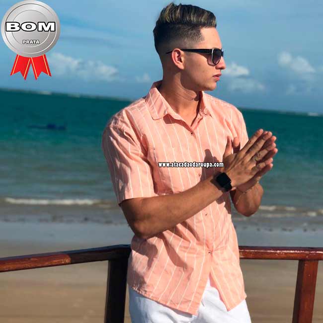 Camisa Social Listrada Masculina