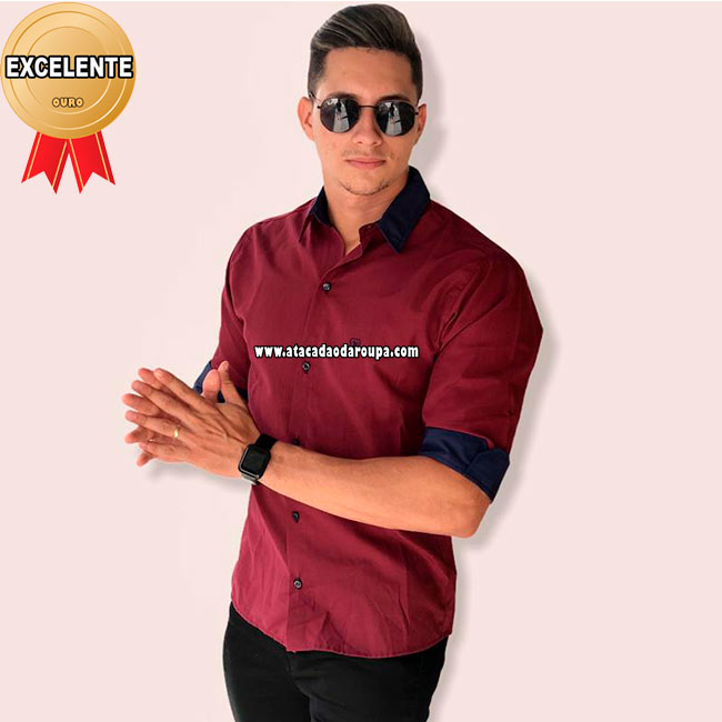 Camisa Social Masculina 3/4 Camisa Social Masculina 3/4
