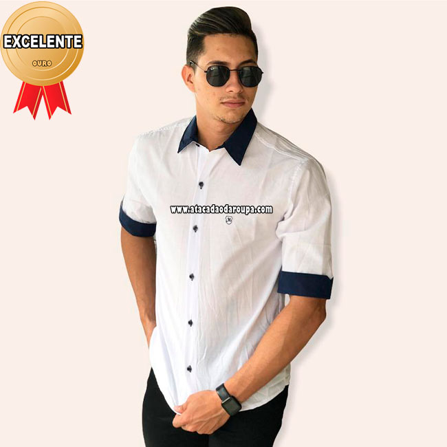 Camisa Social Masculina 3/4 Camisa Social Masculina 3/4
