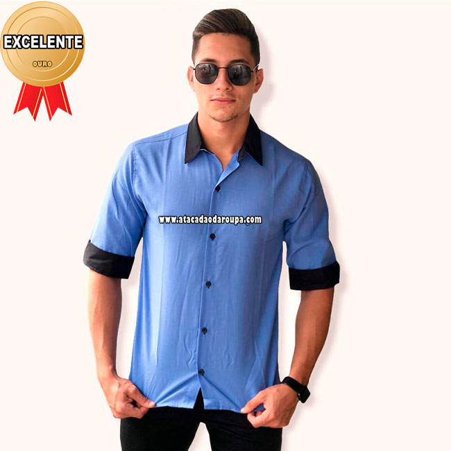 Camisa Social Masculina 3/4 Camisa Social Masculina 3/4