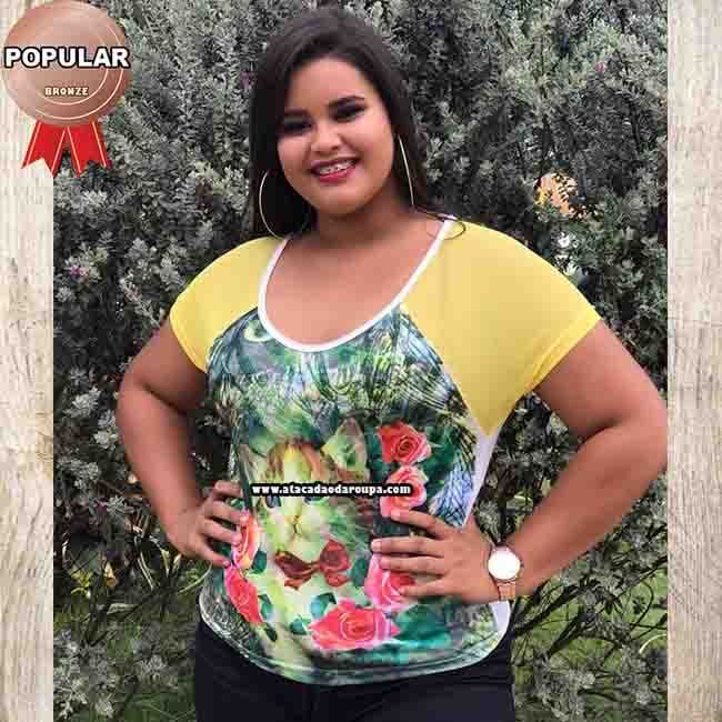 Blusa Sublimada GG Com Tule 