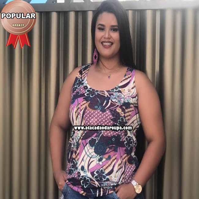 Regata Feminina Plus Size Estampado GG