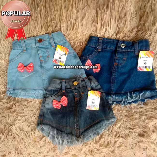 Saia Jeans Infantil 2 a 6 Anos