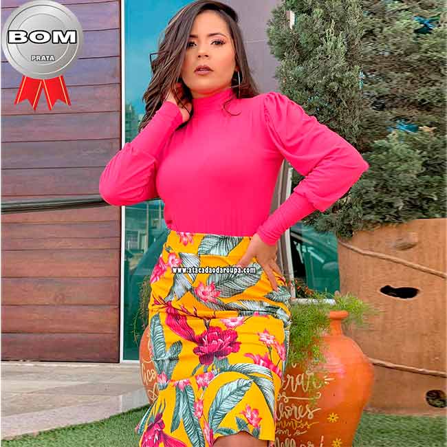 Saias Estampadas Malha Canelada G Saias Estampadas Malha Canelada G