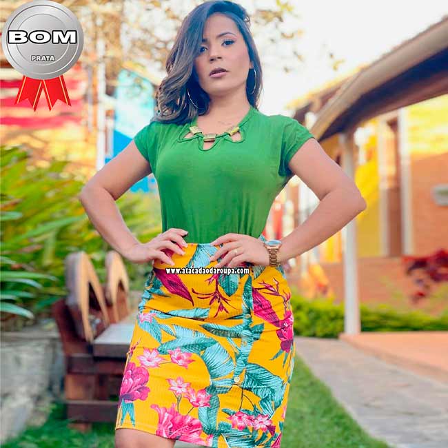 Saias Estampadas Malha Canelada G Saias Estampadas Malha Canelada G