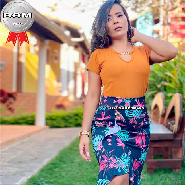 Saias Estampadas Malha Canelada G Saias Estampadas Malha Canelada G