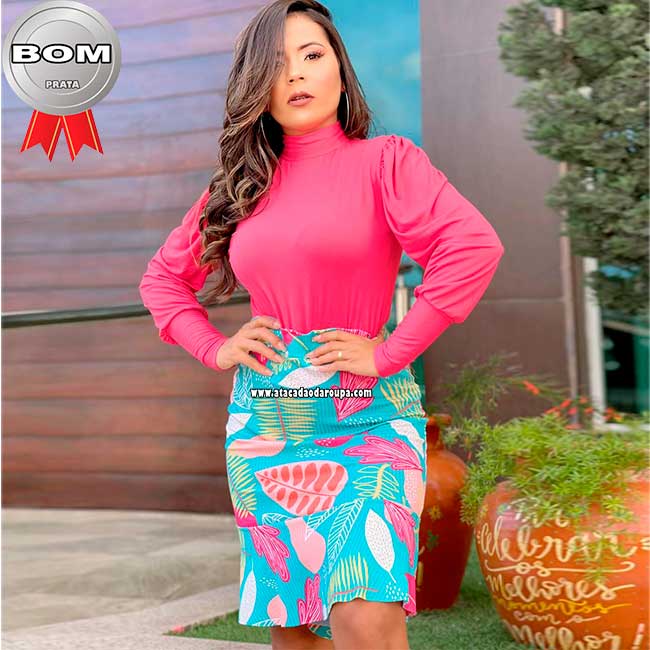 Saias Estampadas Malha Canelada G Saias Estampadas Malha Canelada G