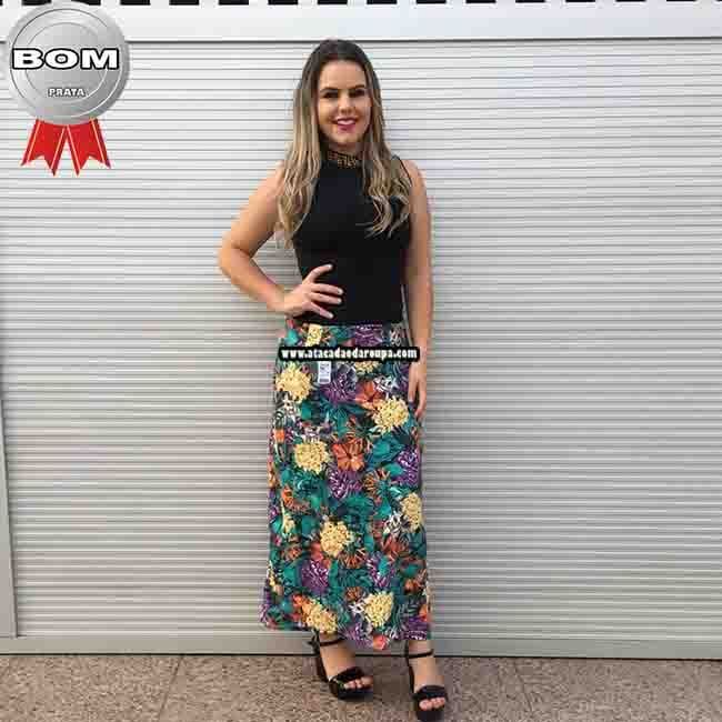 Saia Longa com Bolso Fio Torcido G Saia Longa com Bolso Fio Torcido G